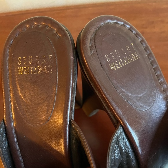 Stuart Weitzman Wooden and Leather Turquoise Beaded Sandals Size 8 1/2 M - Picture 7 of 10